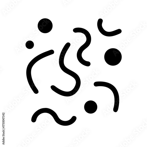 Black bacteria and microorganisms in simple style