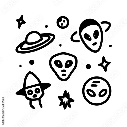 Alien invasion with ufos and planets