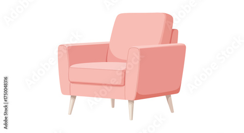 Modern Pink Upholstered Armchair for Comfortable Seating.