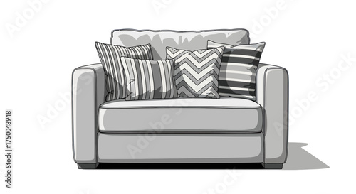 Comfortable Armchair with Decorative Cushions for Cozy Seating.