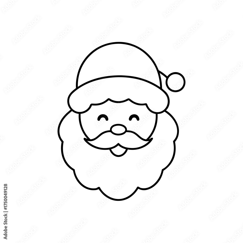 Obraz premium Simple santa claus face outline