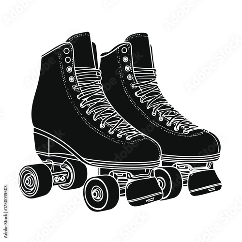 Sleek Minimal Roller Skates Line Art