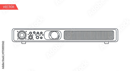 Sleek Modern Electronic Device with Multiple Controls and Speaker Grill.