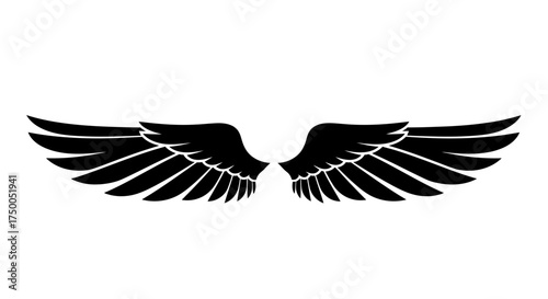 Black Angel Wings Symbol – Stylish Wing Tattoo & Icon Design