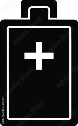 Emergency Medical Kit Icon: Minimalist First Aid Symbol for Healthcare and Safety Information