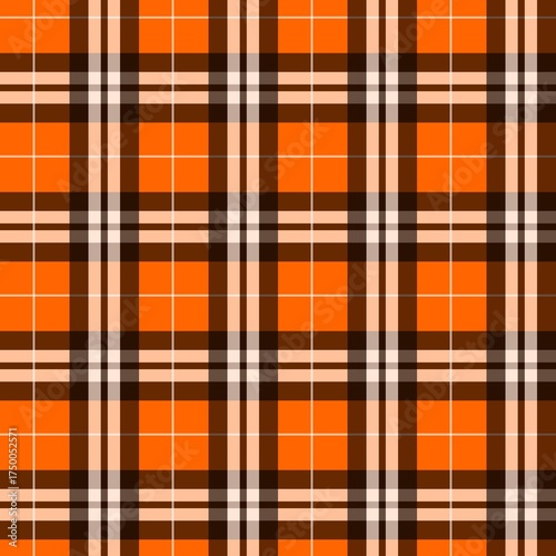 Orange Plaid Seamless Pattern Background
