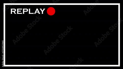 Replay button animation with black background, Replay icon Animation video for Live Streamers, action replay Animation icon and button with black background with alpha chanel 