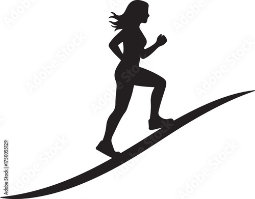 silhouette of a girl walking