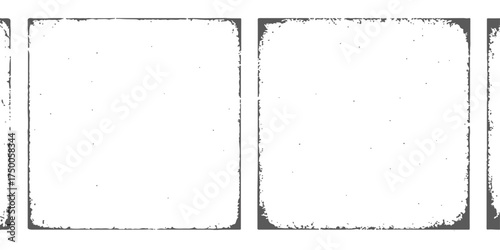 Old vintage blank photo frame with grunge paper texture border and dirty black paint design