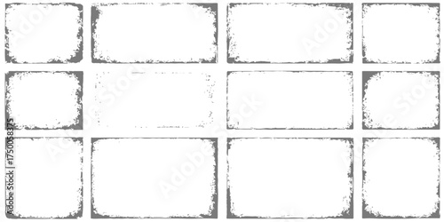 A vintage ornate frame vector illustration set with retro black borders and blank paper background template design