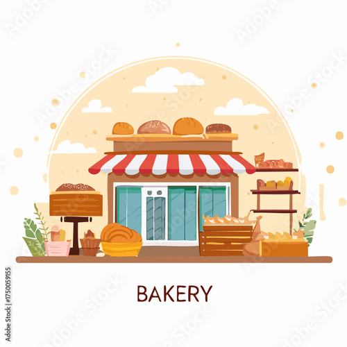 Charming Bakery Storefront with Fresh Baked Goods