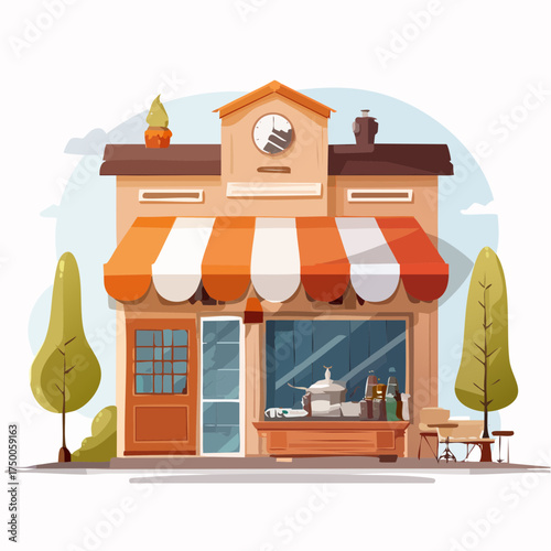 Charming Small Business Storefront Illustration
