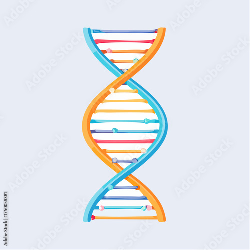 Colorful DNA double helix molecule illustration
