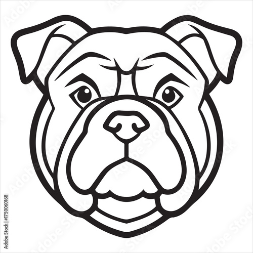 black bulldog head logo vector