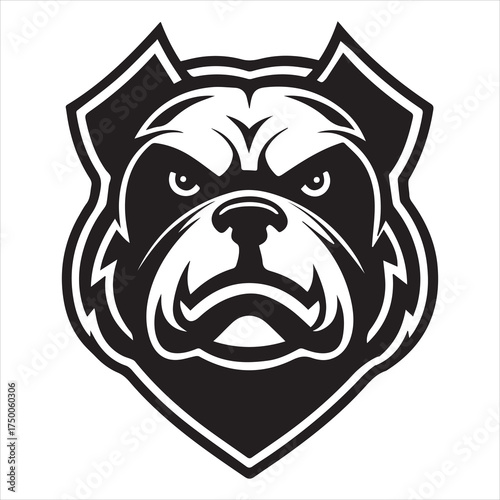 black bulldog head logo vector