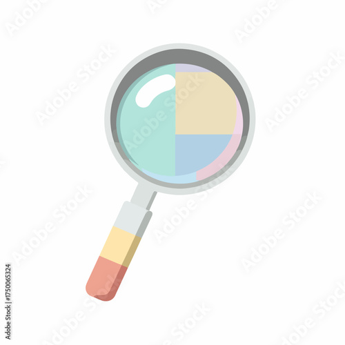 Minimalist 2D Search Icon in Flat Design