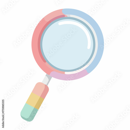 Minimalist 2D Search Icon in Flat Style