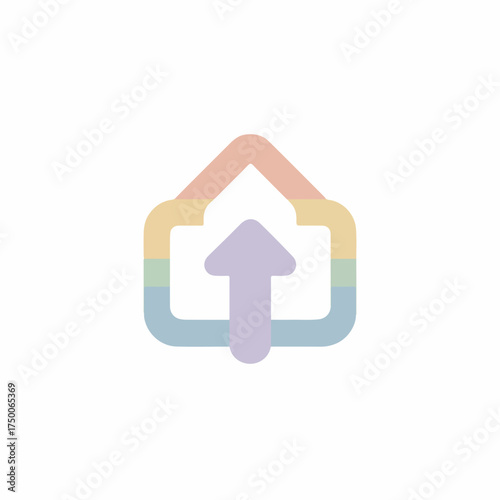 Simple 2D Upload Icon in Flat Design