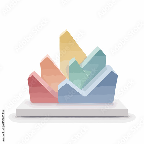 3D Line Chart Flat Design Icon