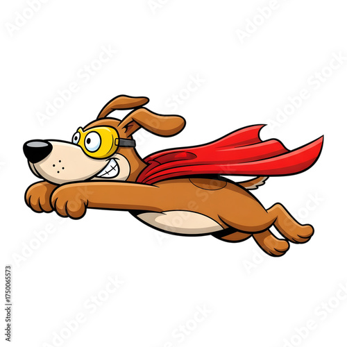 A silly cartoon vector illustration of a dog superhero