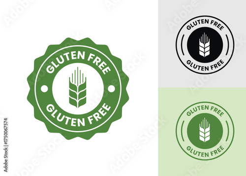 Best gluten free label or gluten free stamp vector isolated in flat style. Gluten free label vector for product packaging design element. Simple gluten free stamp for packaging design element