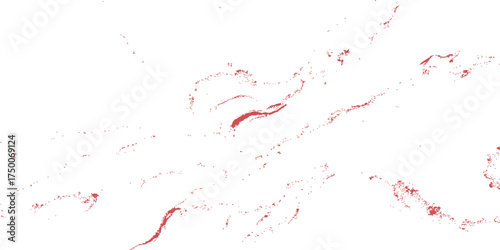 Red paint and ink splashes and splatters create an abstract grunge texture and pattern of blood-like stains