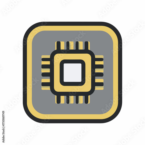 Sleek CPU Chip Design with High Contrast