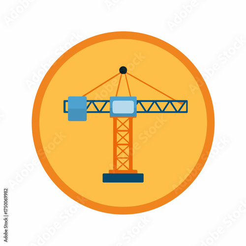 Minimalist Bold Crane Icon Design
