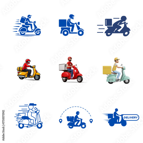vector set of delivery transport icons
