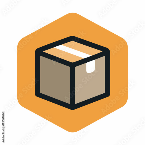 Sleek Delivery Box Minimalist Icon Design