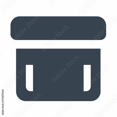 Bold Delivery Box Flat Icon Design