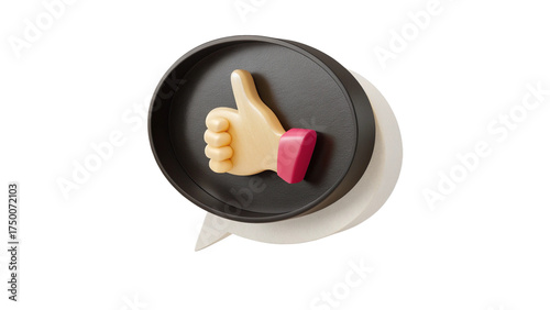 Speech cloud with ok gesture 3d vector isolated illustration
