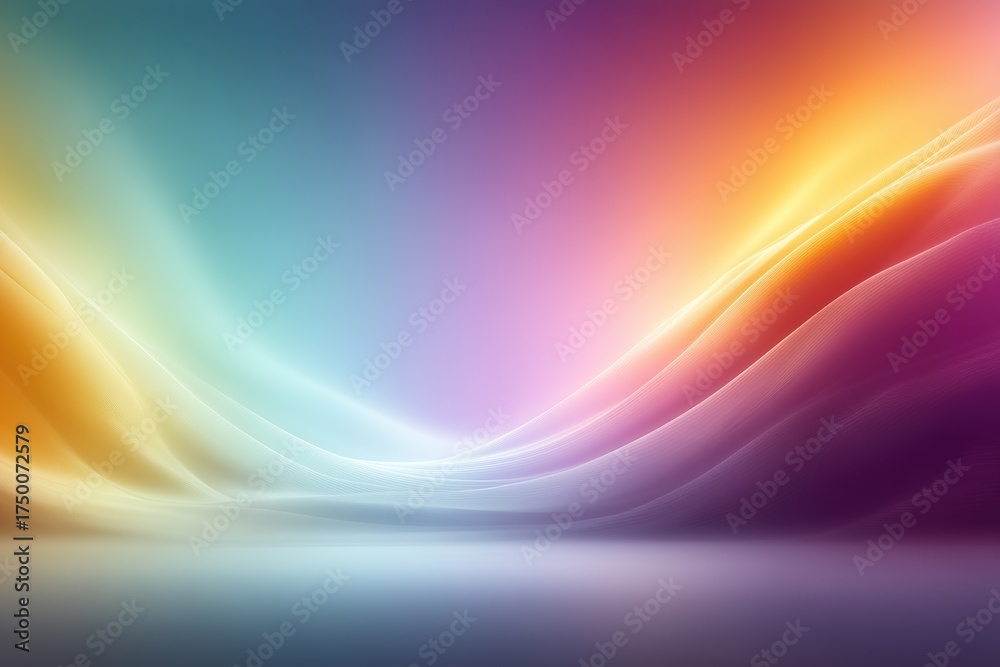 Obraz premium Colorful abstract waves create a serene landscape with gradients of light in calming hues