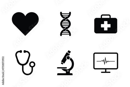 Vector medical health science icons set