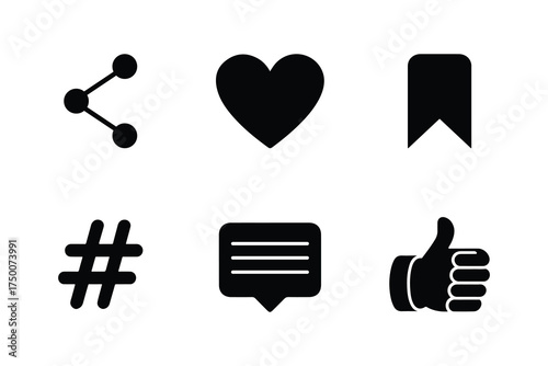 Vector social media icons set on white background