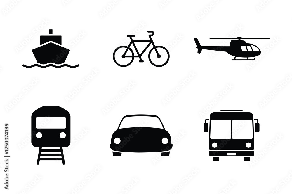 Fototapeta premium Transportation vehicle mode on white background
