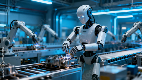 Humanoid Robots Assembling Components on an Automated Production Line