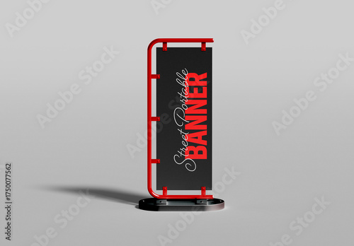 Outdoor Vertical Advertising Banner Mockup