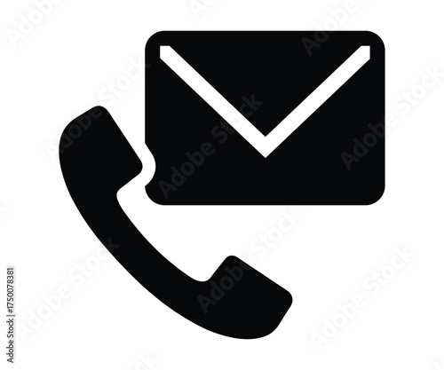 Email and Phone Alert Notification Icons Set – Security Warning, Spam Call, and Important Message Glyph Vector Illustration
