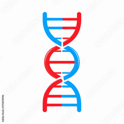 DNA Strand Flat Vector Design Icon