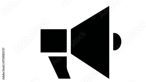 Simple black megaphone icon for public announcements and alerts.