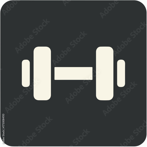 Sleek Bold Dumbbell Fitness Icon Design