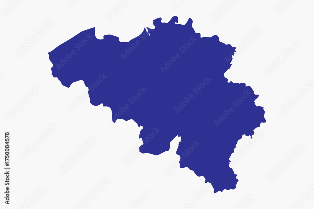 Fototapeta premium Vector graphic artwork suitable for print and web containing flat detailed map of BELGIUM