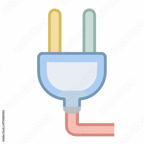 Minimalistic Energy Plug Symbol in Flat Design