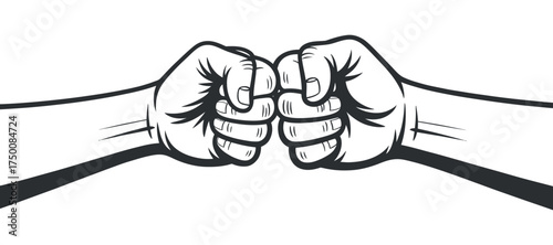 Vector Fist Bump Illustration with Transparent Background for Flexible Design Use