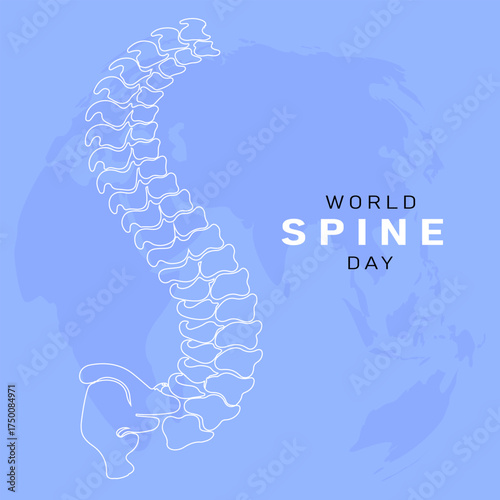 World Spine Day Vector illustration for social media post and banner