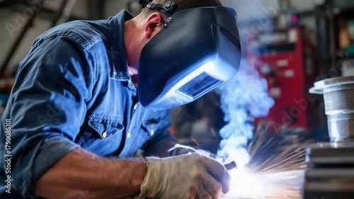 Welder at Work - A Skilled Craftsman in Action.