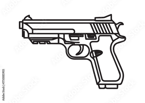 Pistol line art vector