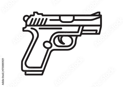 Pistol line art vector