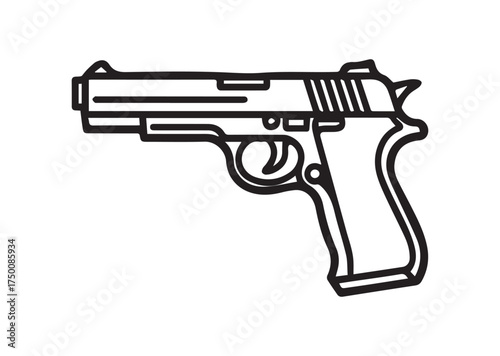 Pistol line art vector